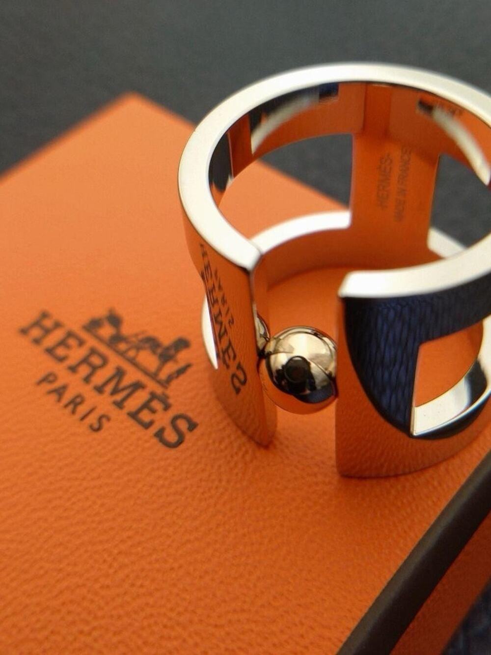 Hermes H Pearl Scarf Ring